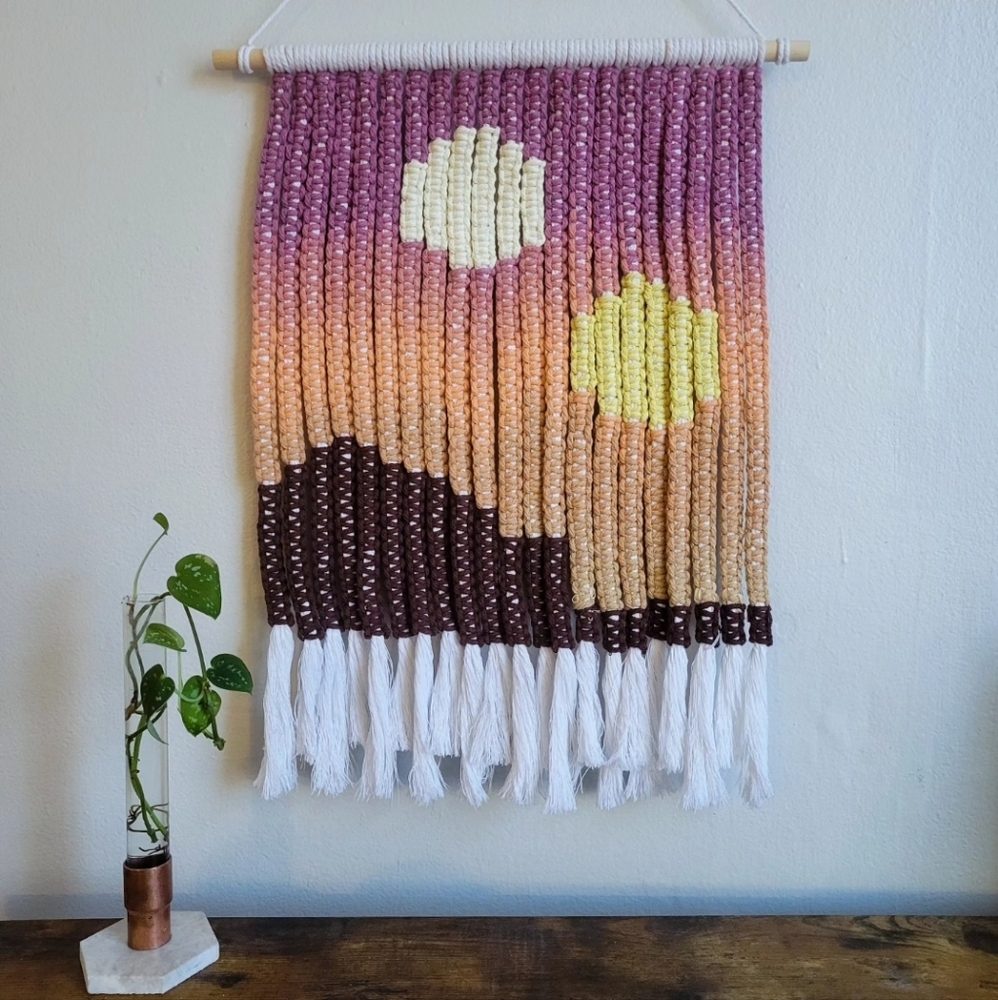 handmade star wars tatooine macrame landscape tapestry
